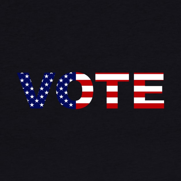 Vote American Flag Red White and Blue Typography by Color Me Happy 123